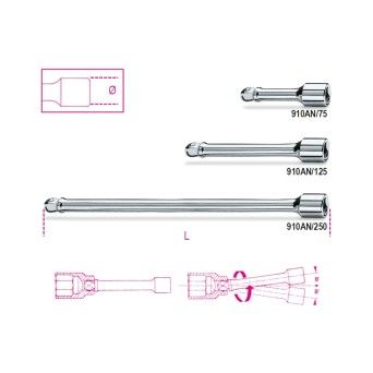 BETA Extenses com quadras macho angulares e fmea de 3/8