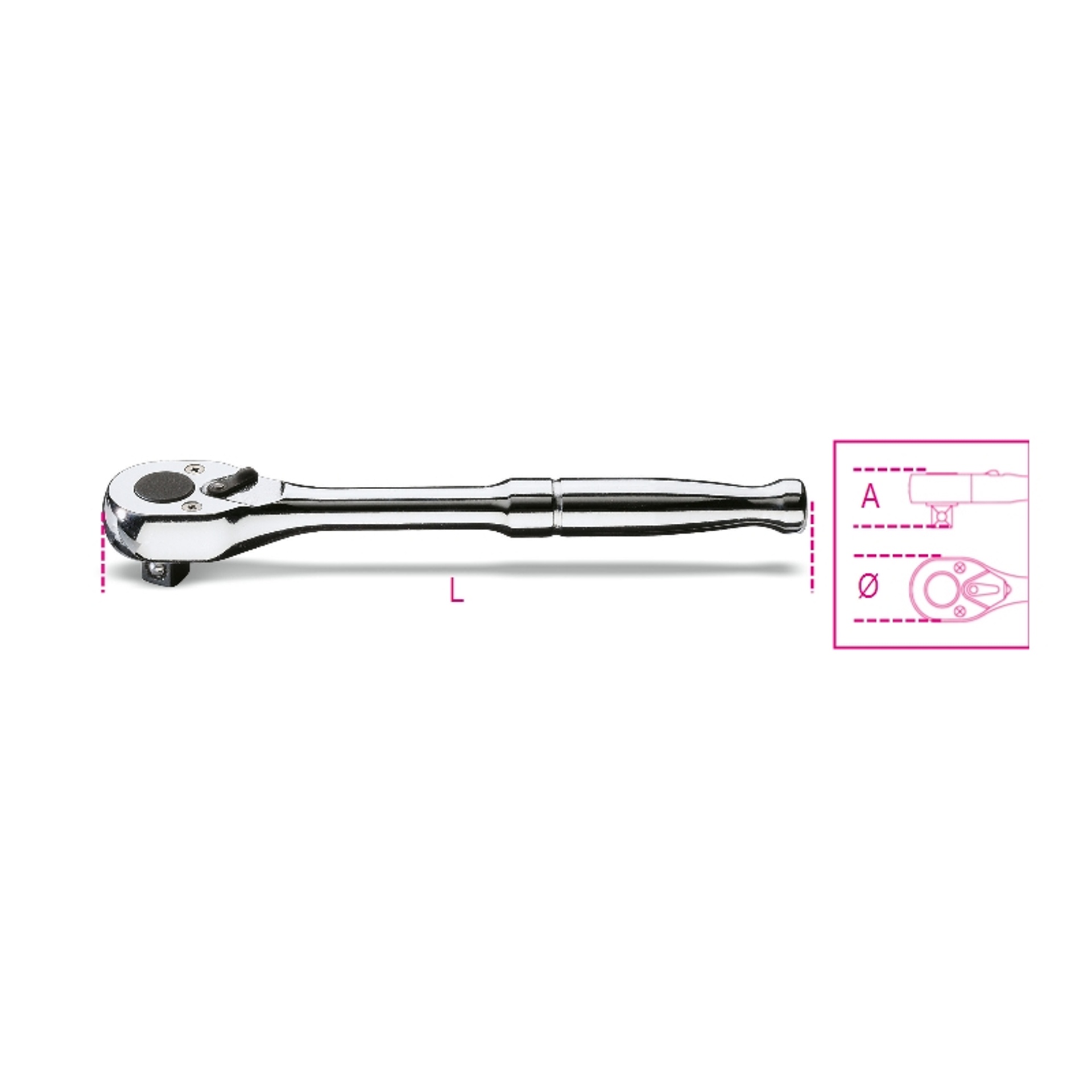 BETA Roquete revers�vel com punho met�lico quadra de 1/4�