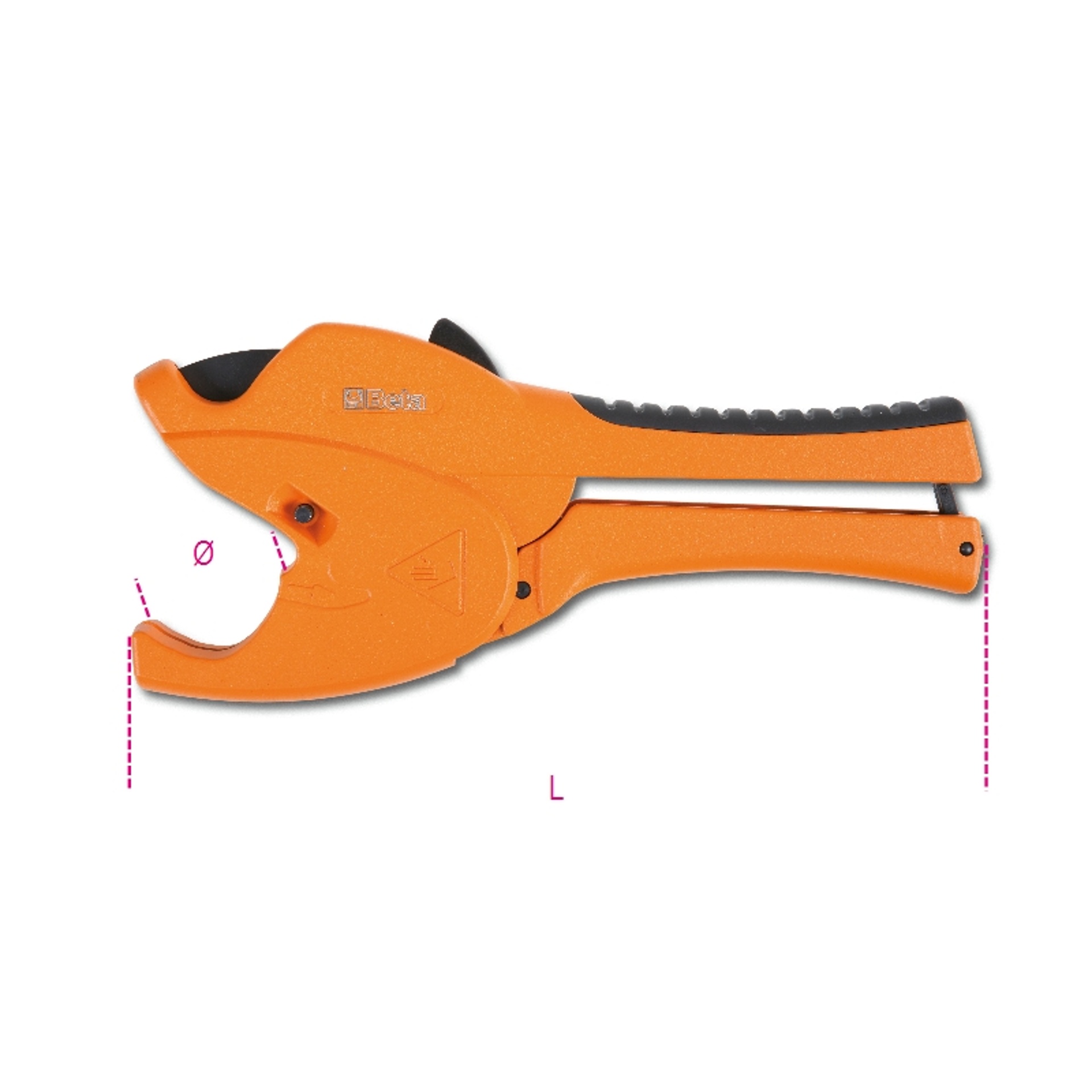 BETA Tesoura com roque para tubos plásticos com o corpo em liga de magnésio BETA Tesoura com roque para tubos plásticos com o corpo em liga de magnésio