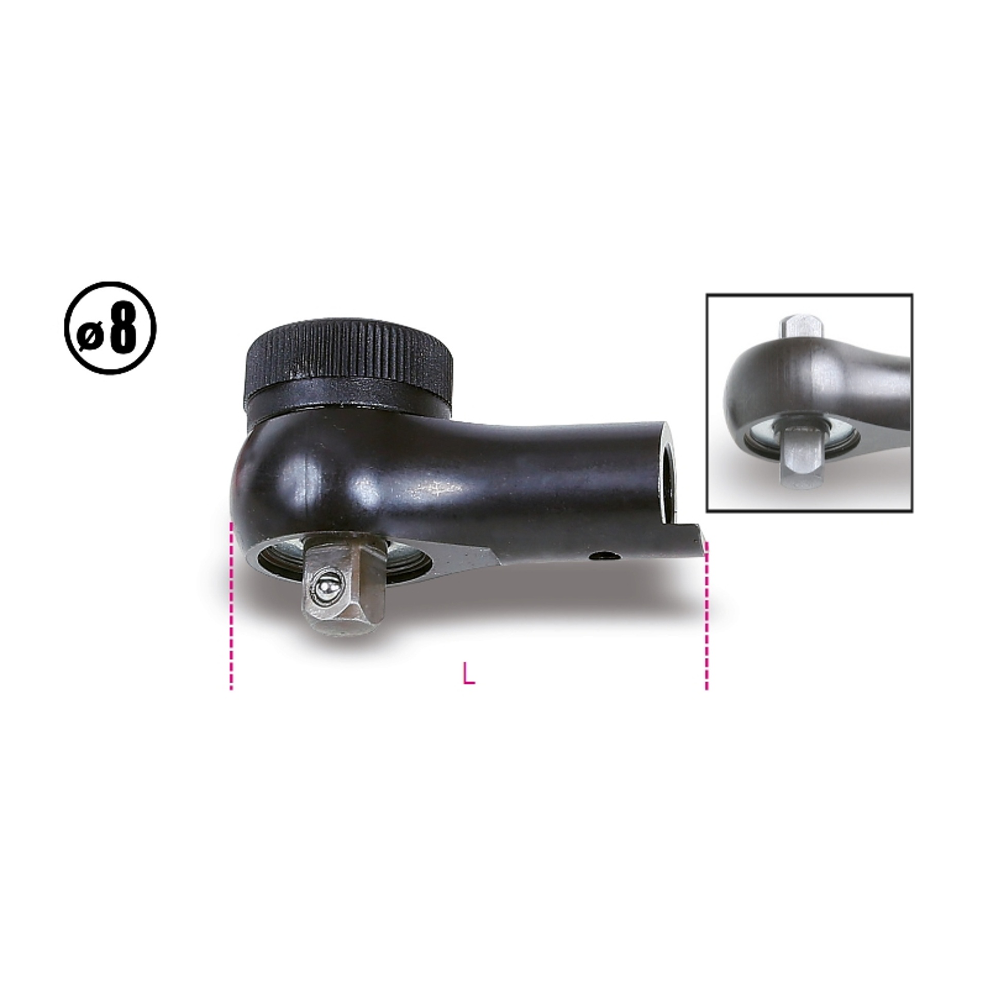 BETA Roquete revers�vel para barras dinamom�tricas refs. 604B/5 e 604B/10 encabadouro 8 mm