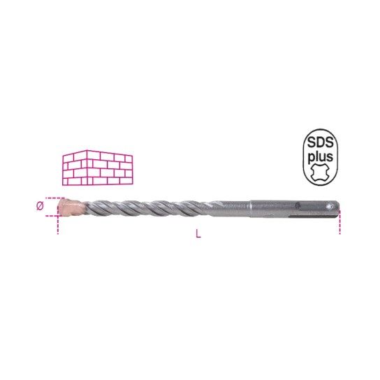BETA Brocas SDS Plus com veios retificados e cortantes em metal duro BETA Brocas SDS Plus com veios retificados e cortantes em metal duro