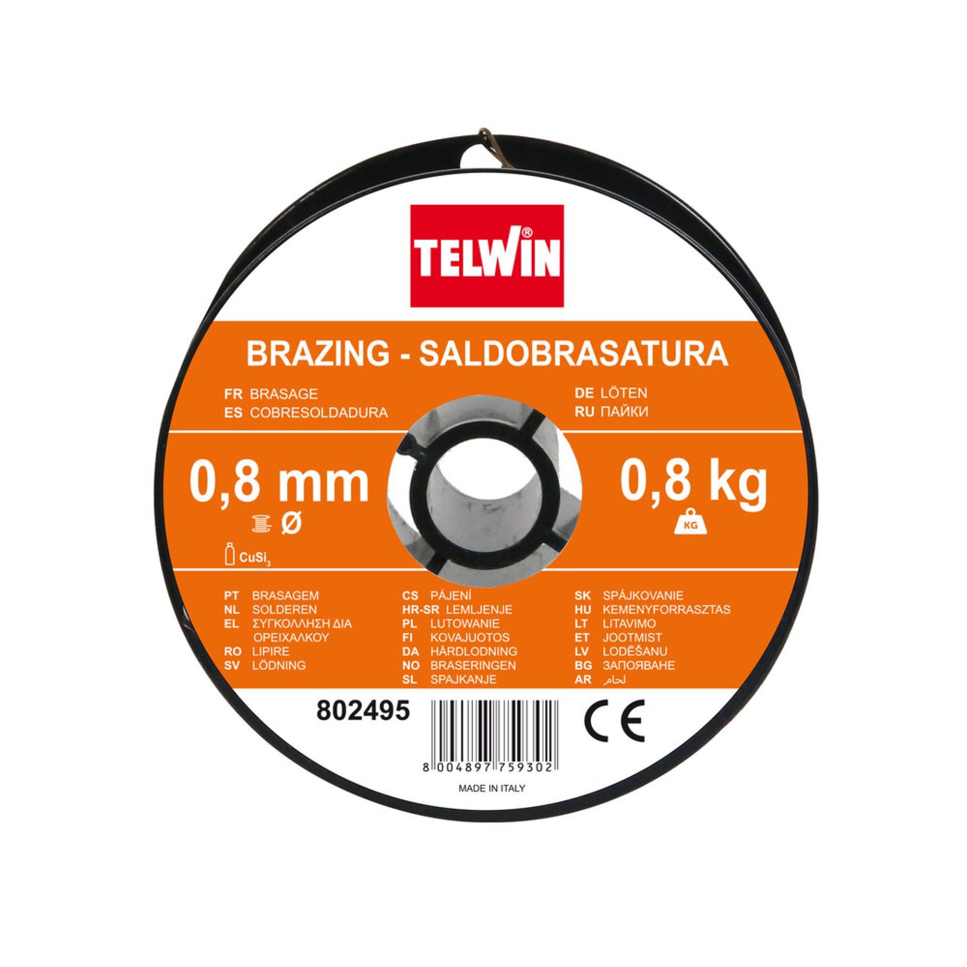 BOBINA DE FIO PARA BRASAGEM Cu/Si3 0,8 MM 0,8