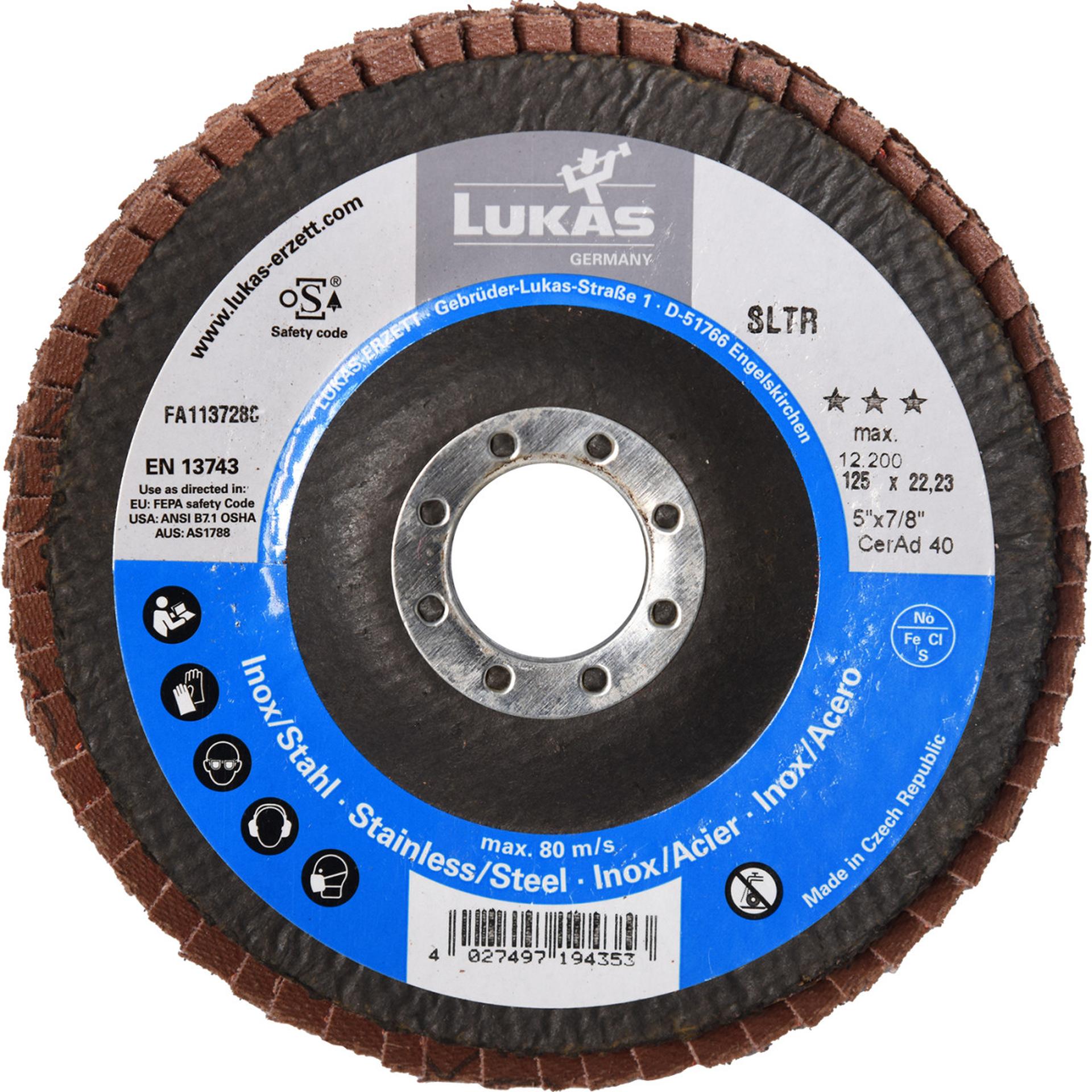 LUKAS SLTR 115 Ceramic AD - Discos Lamelares para Inox LUKAS SLTR 115 Ceramic AD - Discos Lamelares para Inox