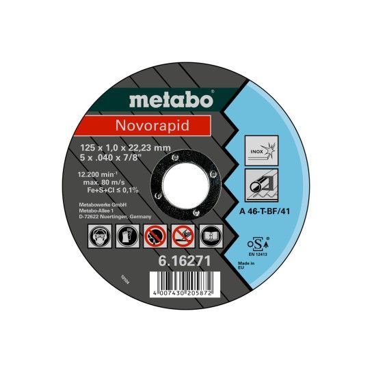 METABO 16271 Disco Novorapid 125X1,0X22,23 Inox