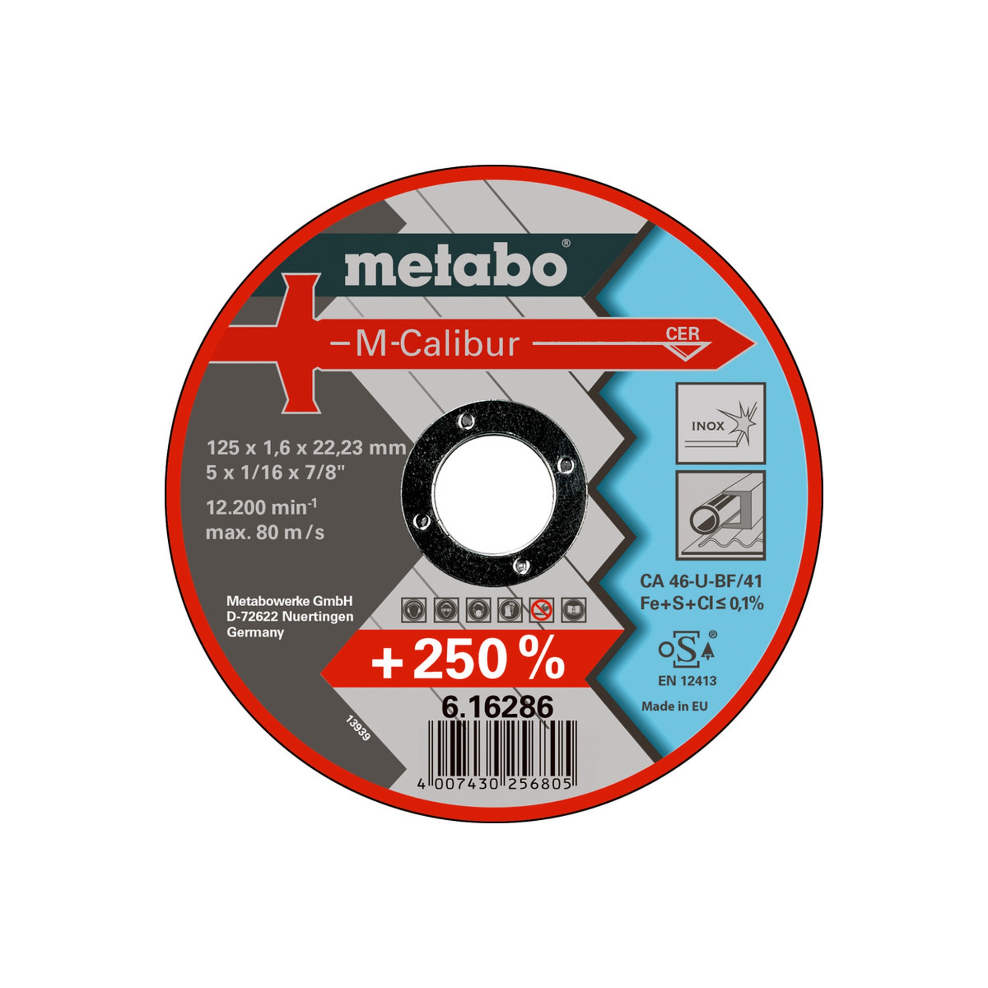 METABO 16285 Mcallibur 115X1,6X22,23Mm METABO 16285 Mcallibur 115X1,6X22,23Mm