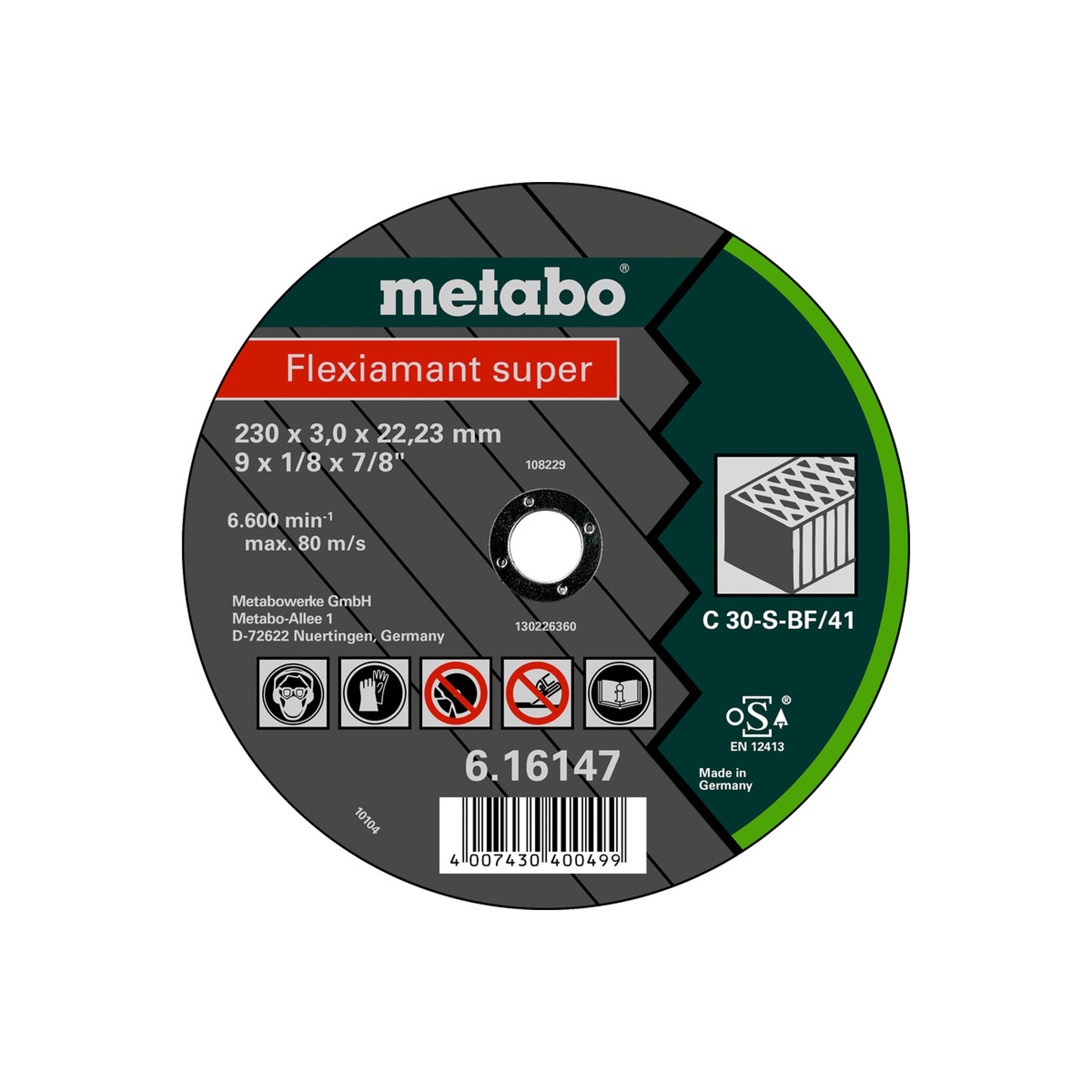 METABO 16303 Disco C.Pedra 230X3,0 C30S METABO 16303 Disco C.Pedra 230X3,0 C30S