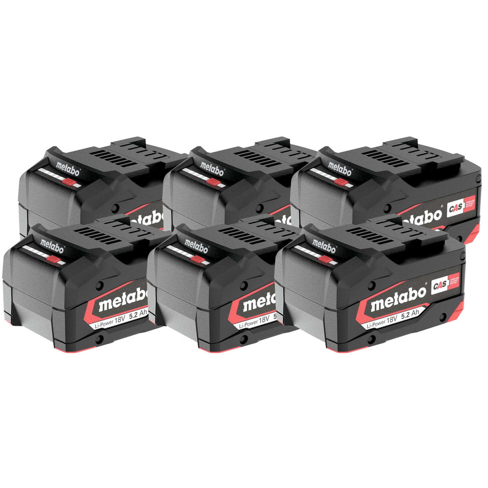 METABO 25152  Set 6 Baterias Lipower 18V5.2 Ah
