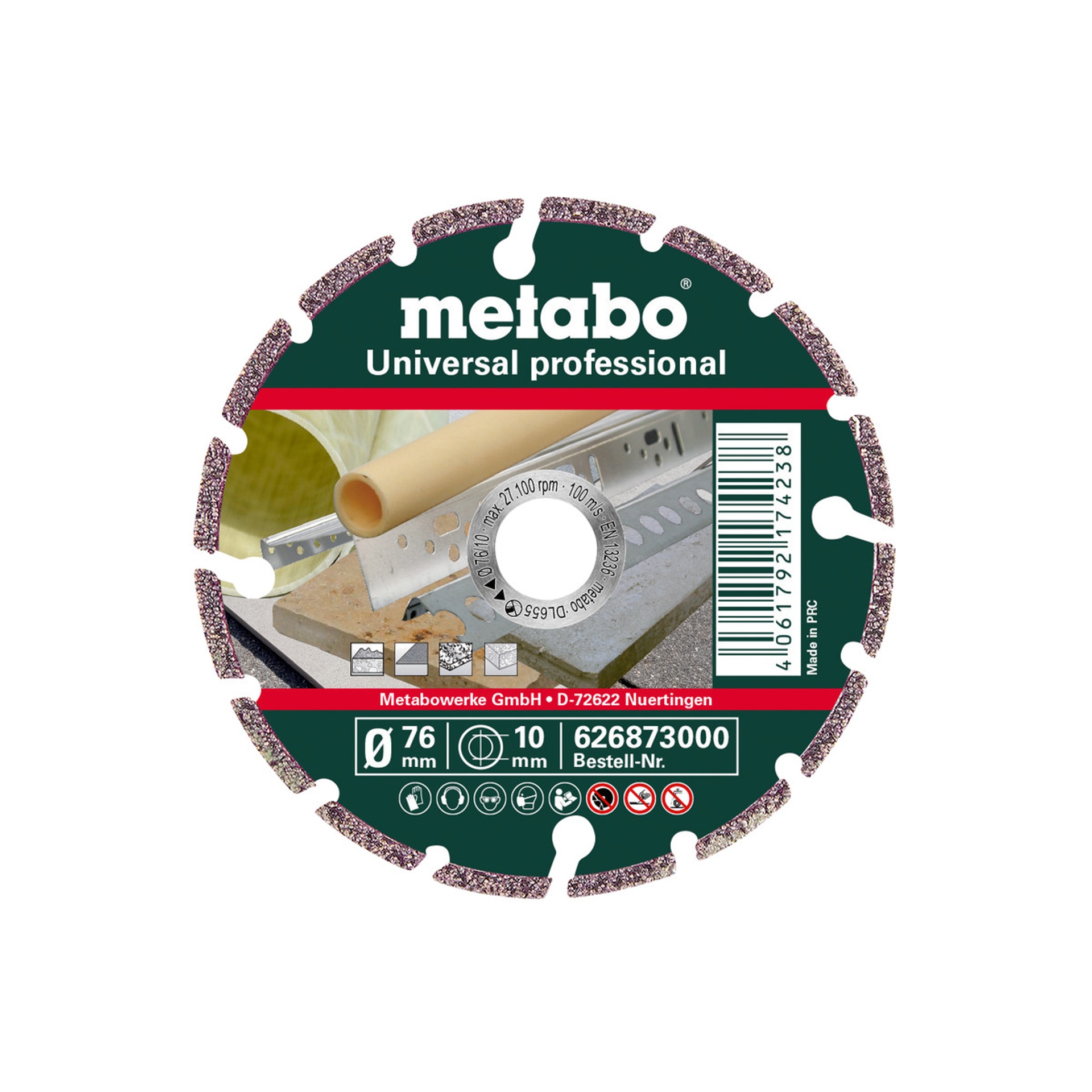 METABO 26873 Disco Diamantado 76X10 Mm Up METABO 26873 Disco Diamantado 76X10 Mm Up