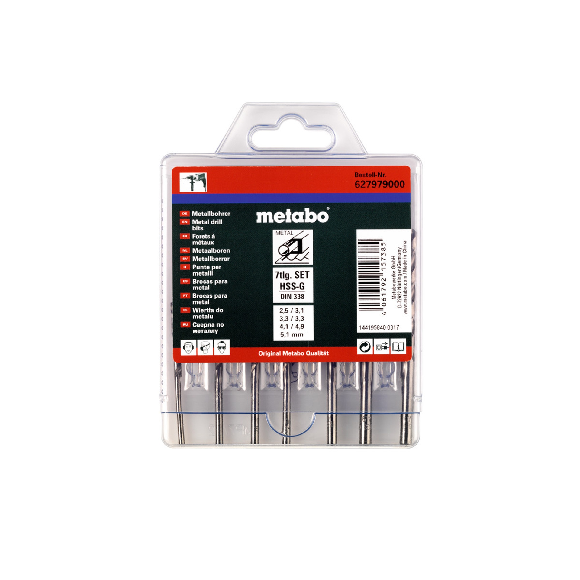 METABO 27979 Estojo De Brocas Hssg, 7 Unidades METABO 27979 Estojo De Brocas Hssg, 7 Unidades