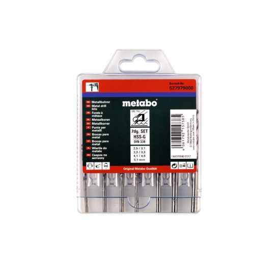 METABO 27979 Estojo De Brocas Hssg, 7 Unidades