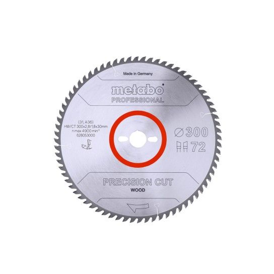 METABO 28053 Serra Circular 300X30, 72 Wz