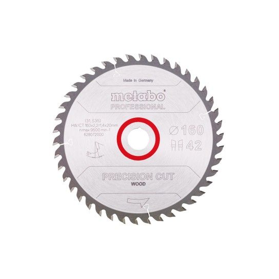 METABO 28072 Serra Circular 160X20 42Wz