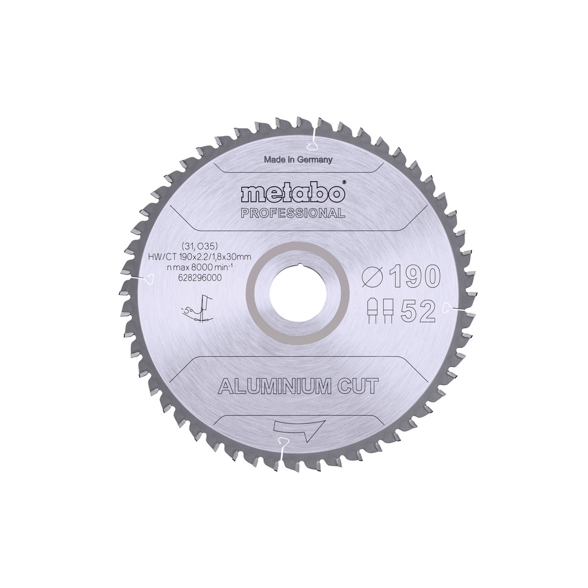 METABO 28296 ALUMINIO Serra Prof 190X2,2X30 Z52 Fz/Tz METABO 28296 ALUMINIO Serra Prof 190X2,2X30 Z52 Fz/Tz