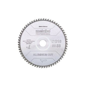 METABO 28443 ALUMINIO Serra Prof 216X2,2X30 Z58 Fz/Tz