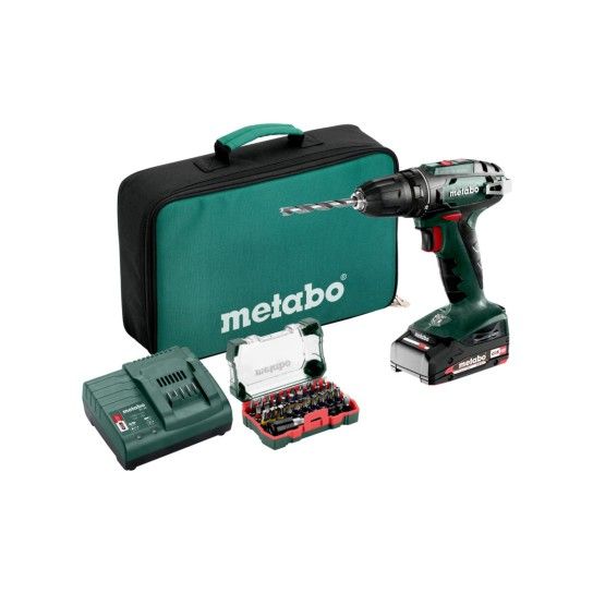 METABO BS 18 1x2,0Ah + Cx BITS Berb.Aparaf. S/Fio Bolsa