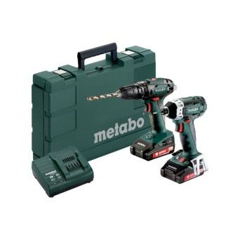 METABO COMBO SET 2.1.8 18V 2.0Ah  SB+SSD Berb.Percussao Aparaf. Impacto C/ Acumulador