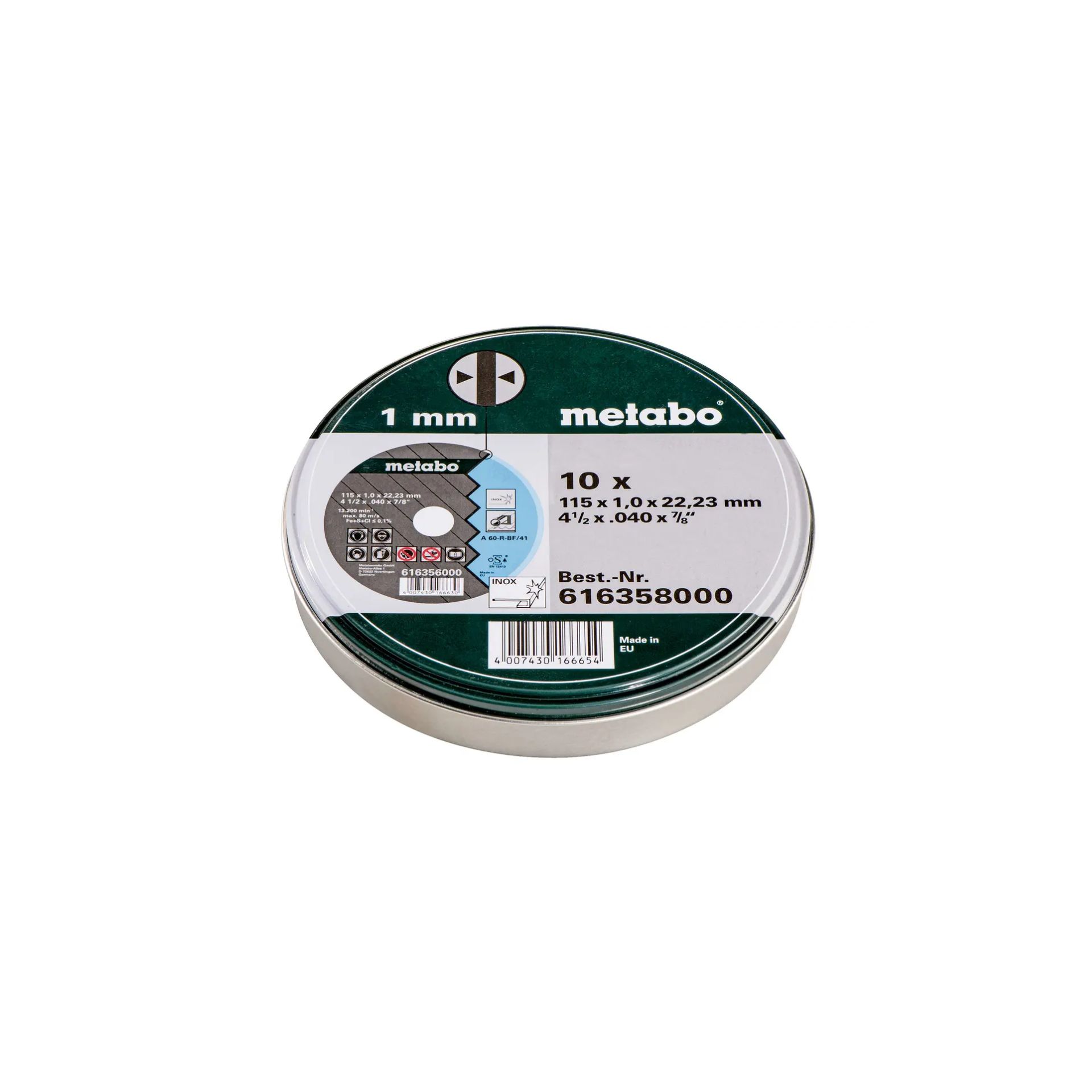 METABO 16398 10Discos Corte 115X1,0X22,23 Mm