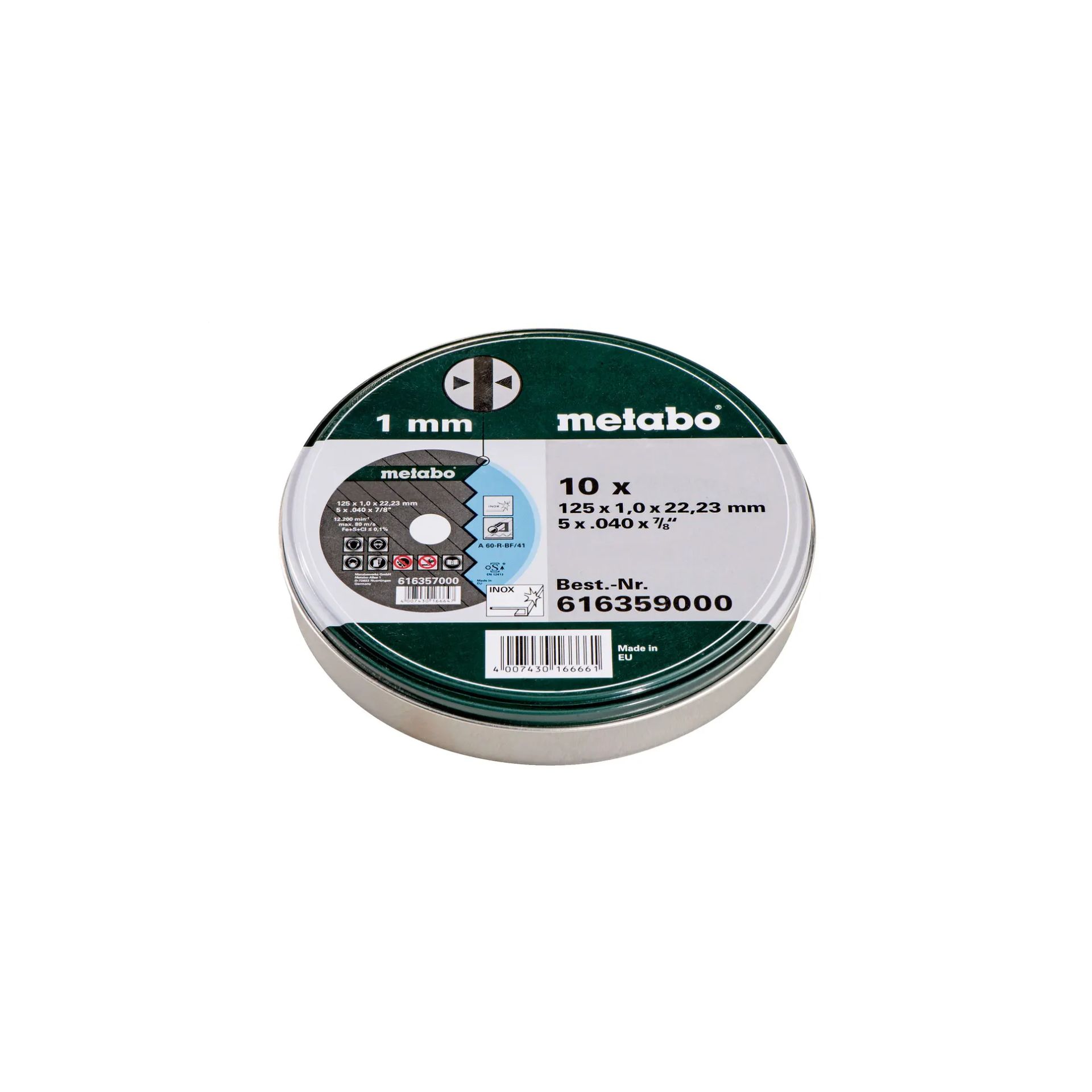 METABO 16399 10Discos Corte 125X1,0X22,23 Mm METABO 16399 10Discos Corte 125X1,0X22,23 Mm
