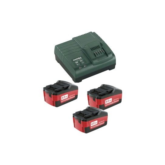 METABO 85049 SET 4 Ah 3 Baterias + Carregador