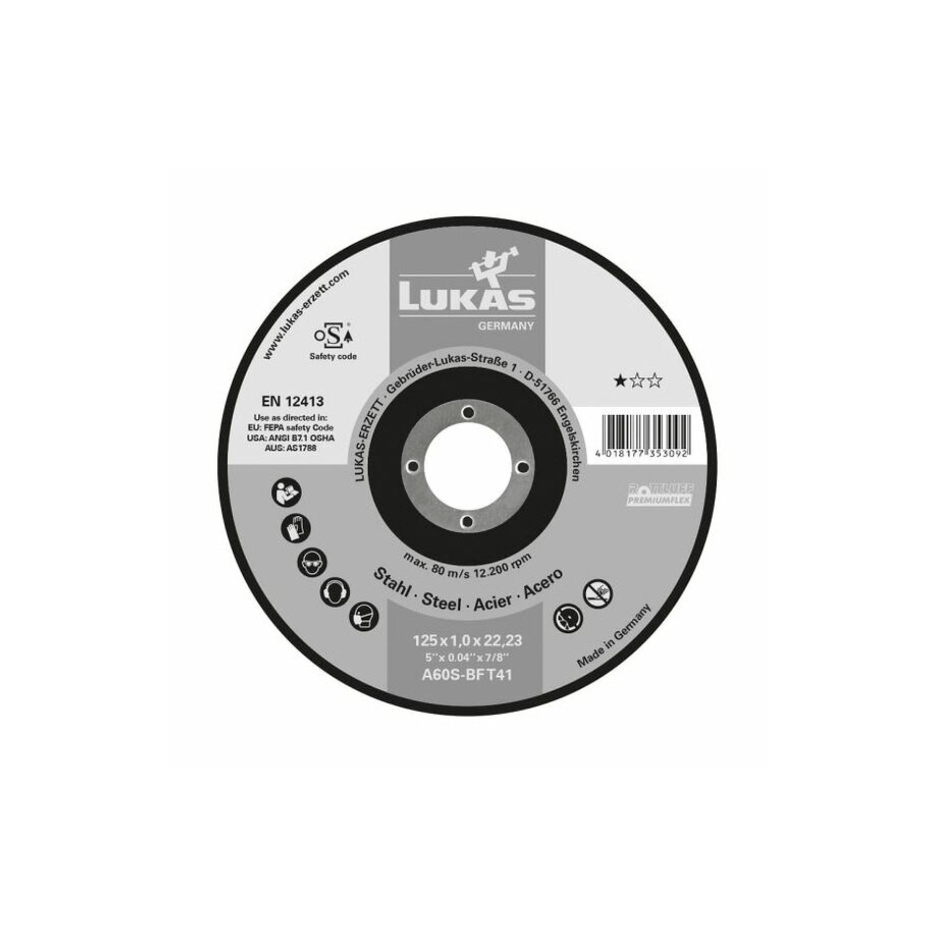 LUKAS T42 1E 180x3,0x22 ACO Disco Corte A24R LUKAS T42 1E 180x3,0x22 ACO Disco Corte A24R