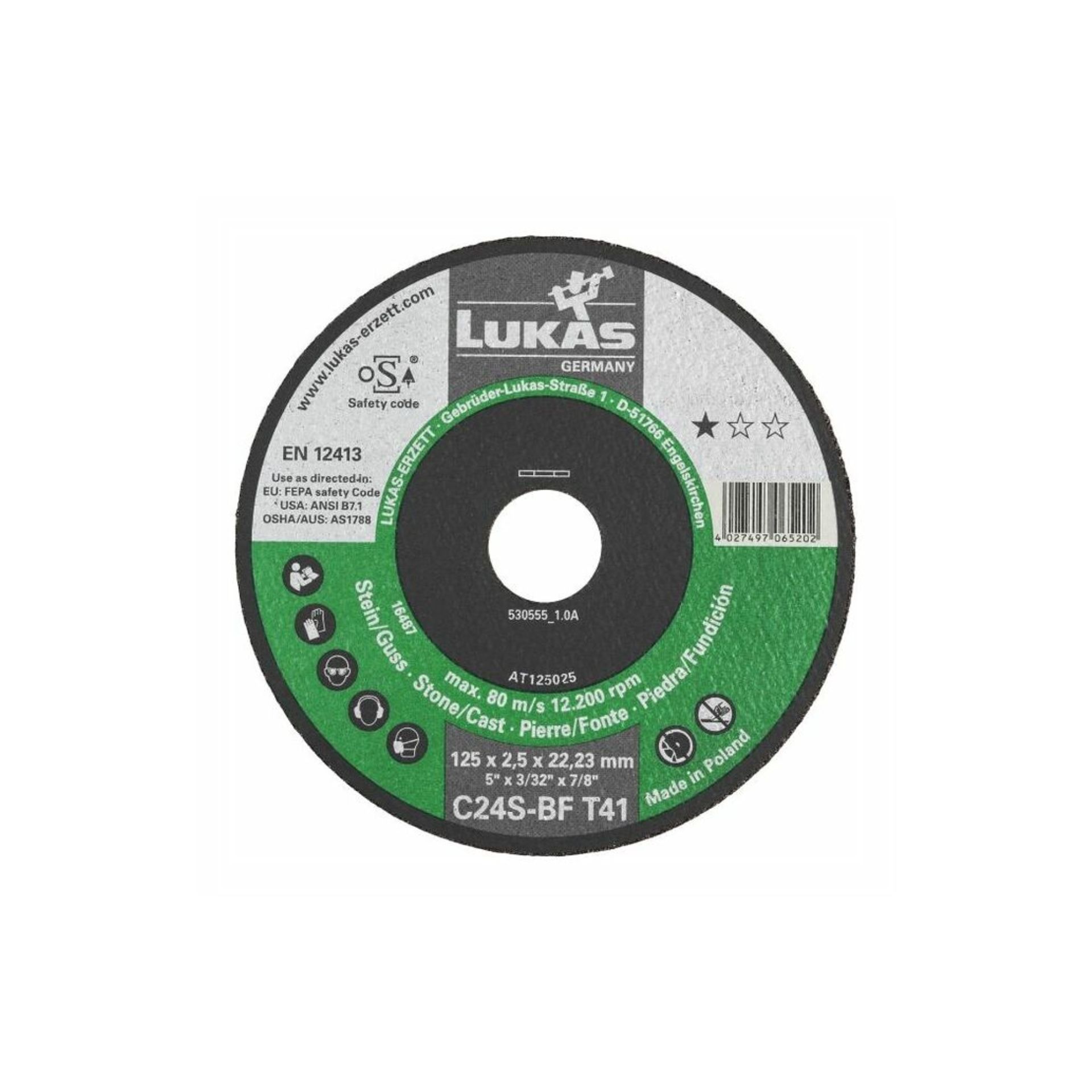 LUKAS T42 1E 230x3,0x22,23 PEDRA Disco Corte C24Sbf LUKAS T42 1E 230x3,0x22,23 PEDRA Disco Corte C24Sbf