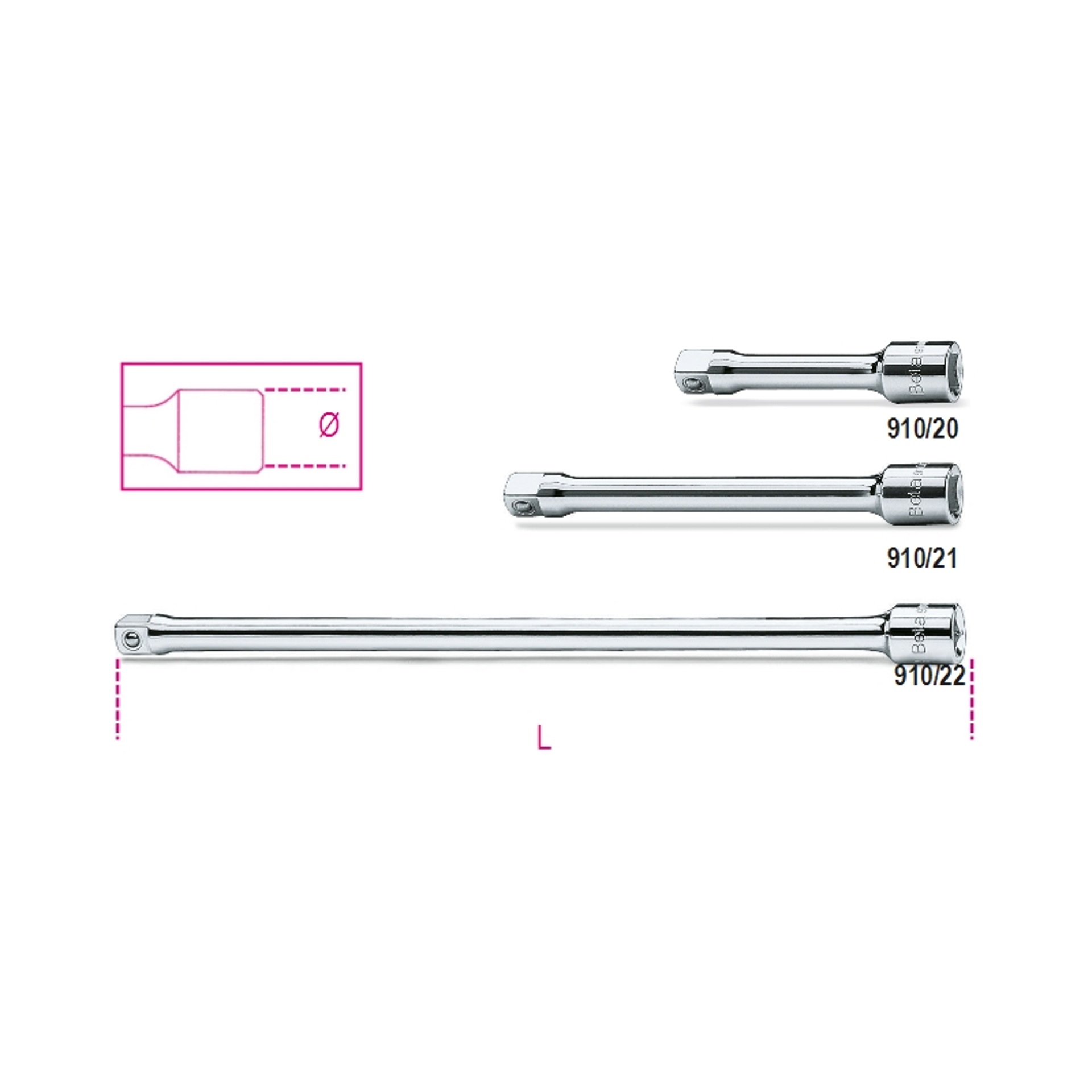 BETA Extensões com quadras macho e fêmea de 3/8” BETA Extensões com quadras macho e fêmea de 3/8”