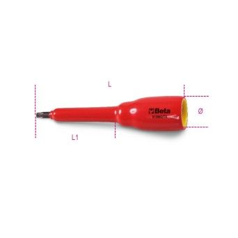 BETA Chaves de caixa de perfil Torx, com quadra fmea 3/8"
