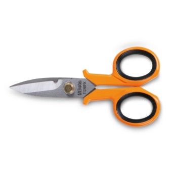 BETA Tesoura para electricistas, lminas direitas em ao inoxidvel, com micro-dentes