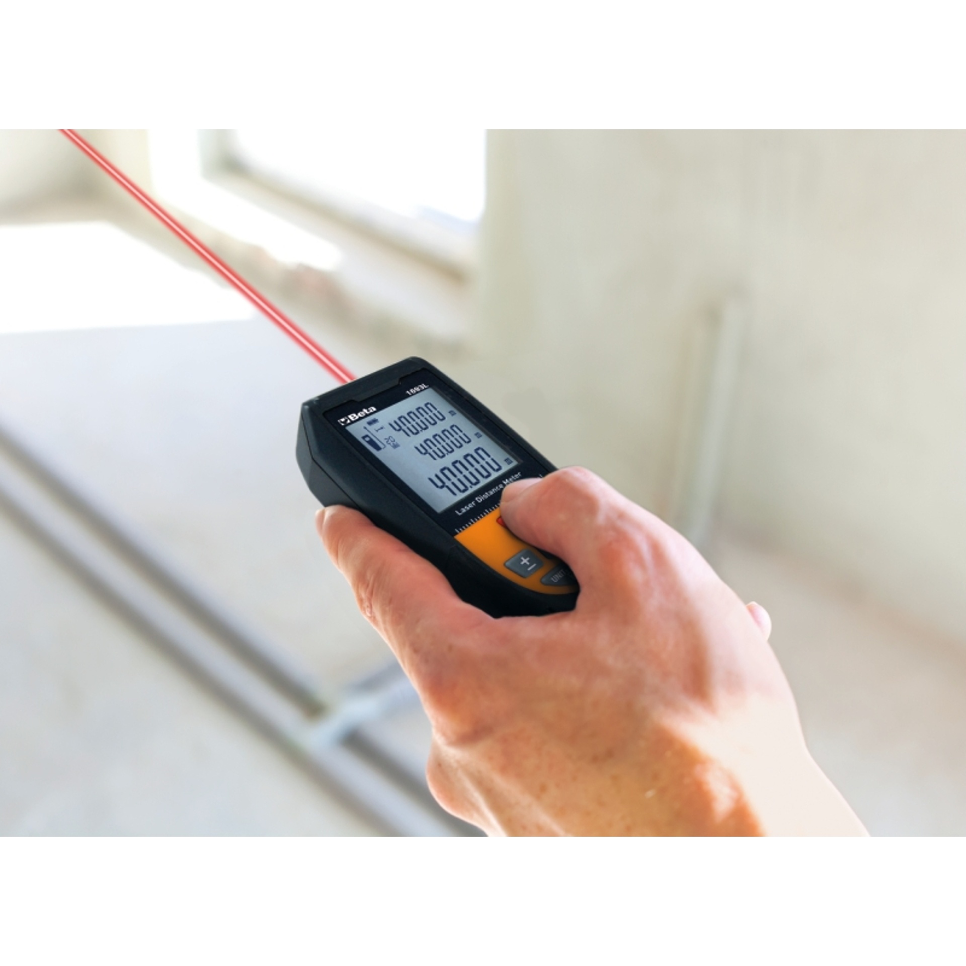 BETA Medidor de dist�ncias a laser,�multifun��es, 40�m, com n�veis de posicionamento