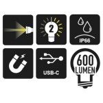 BETA Lmpada magntica articulada com LEDs de alta luminosidade, em alumnio anodizado robusto, at 