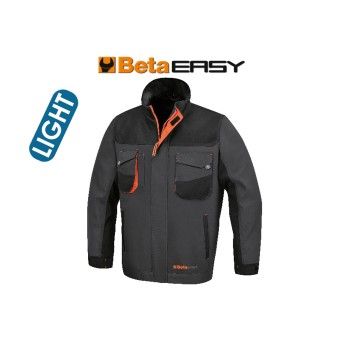 BETA Casaco de trabalho, leve, em sarja T/C, 180 g/m2, aplicaes "Oxford", cinzento. Novo design, c