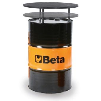 BETA Mesa bido em chapa de ao, com tampo em btula envernizada