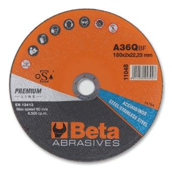 BETA Discos abrasivos de corte para ao e inox execuo de espessura fina e centro plano