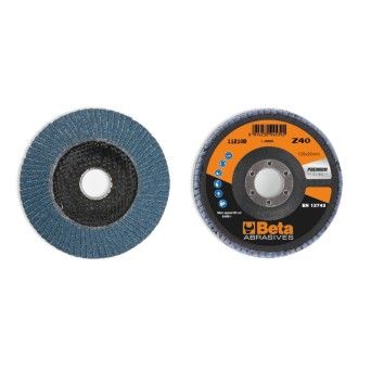 BETA Discos lamelados com tela abrasiva de zircnia suporte em fibra de vidro e lmina simples