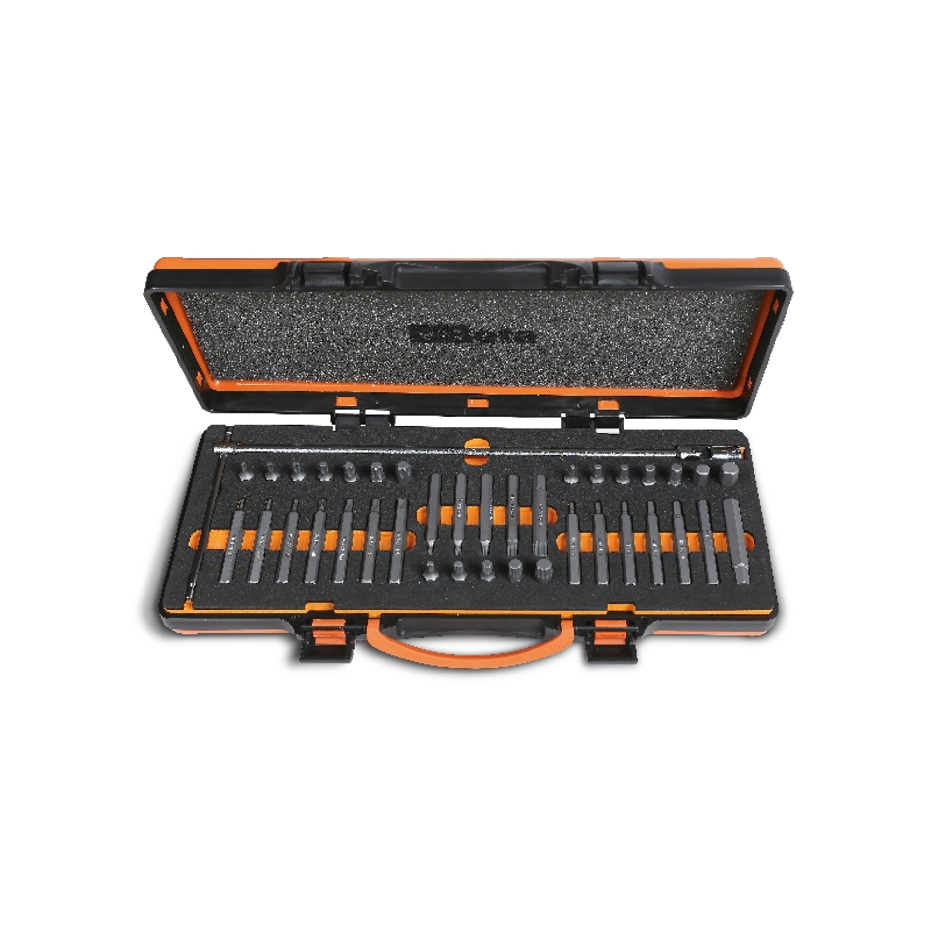 BETA Conjunto de 38 bits, de 10 mm, e novo cabo articulado 852, em tabuleiro de espuma e caixa de me BETA Conjunto de 38 bits, de 10 mm, e novo cabo articulado 852, em tabuleiro de espuma e caixa de me