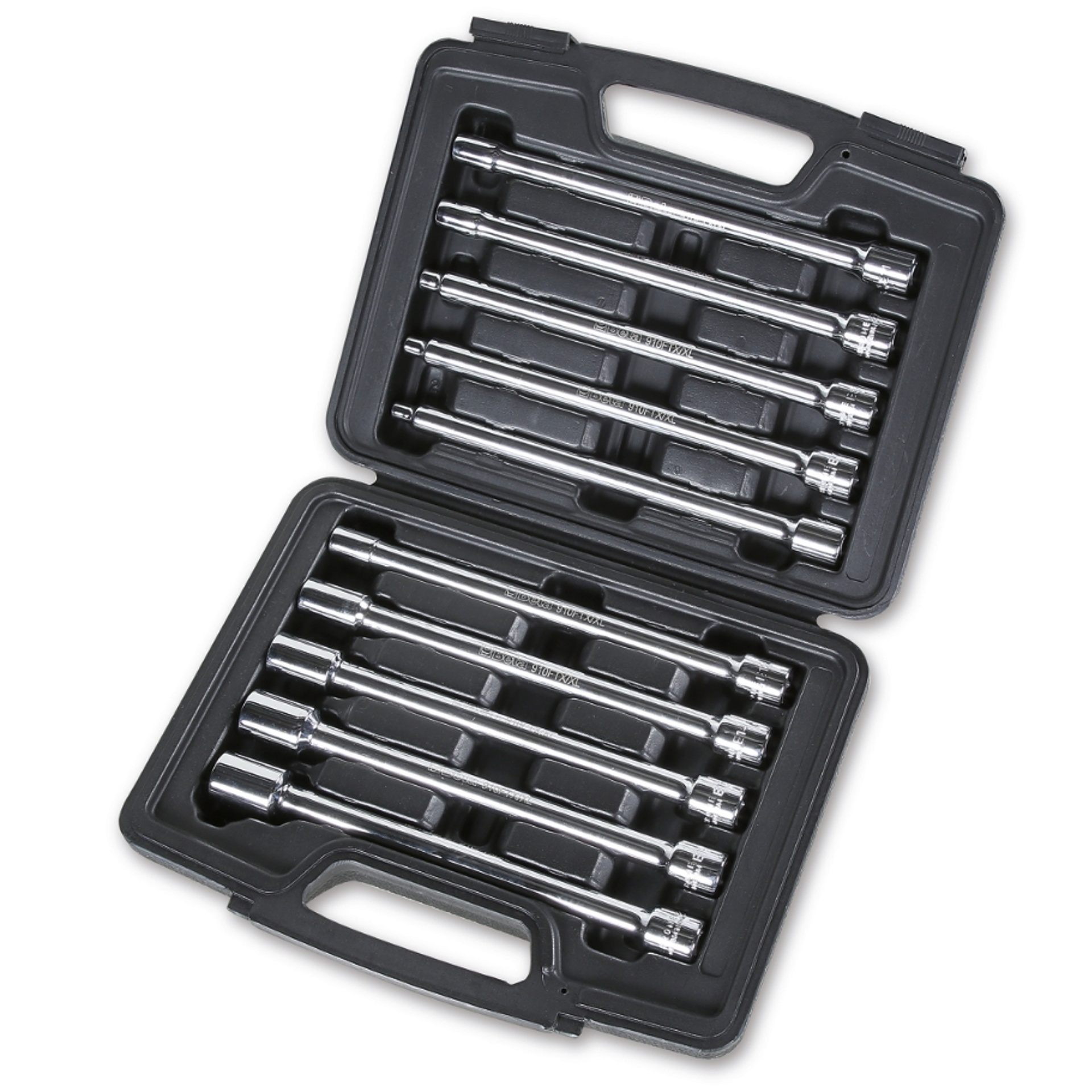 BETA Conjunto de 10 chaves de caixa para parafusos com perfil Torx�, s�rie longa, em caixa de pl�sti