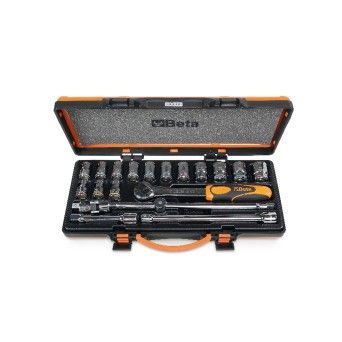 BETA 14 chaves de caixa sextavadas coloridas e 5 acess�rios, em caixa met�lica