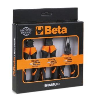 BETA Conjunto de 1 alicate universal, 1 alicate de pontas semi-redondas longas e 1 alicate de corte,