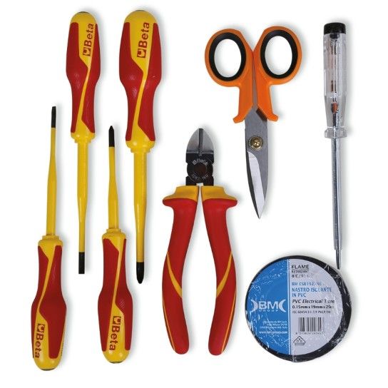 BETA Bolsa para ferramentas com sortido de 8 ferramentas para manutenção eletrotécnica BETA Bolsa para ferramentas com sortido de 8 ferramentas para manutenção eletrotécnica