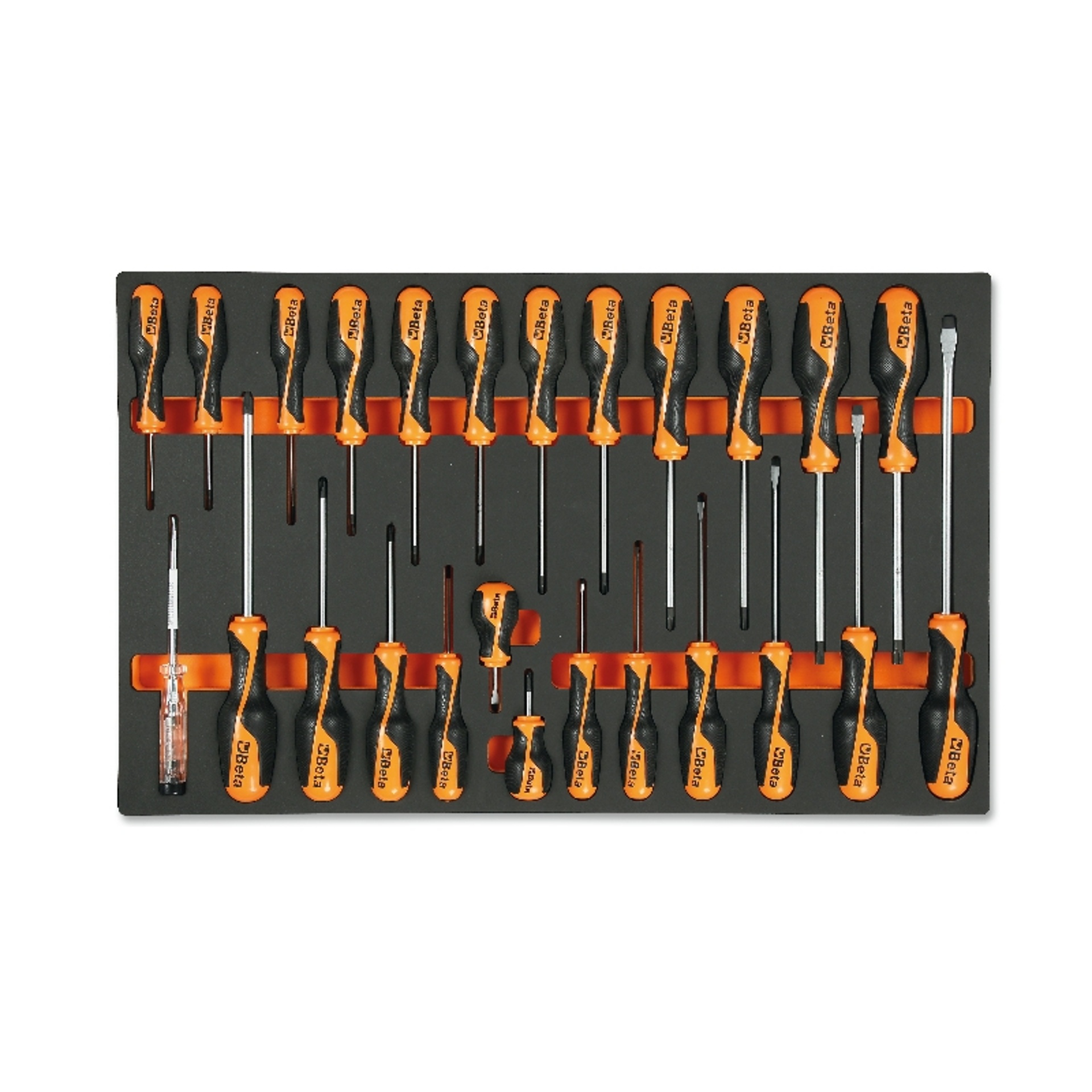 BETA Tabuleiro maleável com chaves Beta Grip para parafusos de perfil Phillips® e Torx® BETA Tabuleiro maleável com chaves Beta Grip para parafusos de perfil Phillips® e Torx®