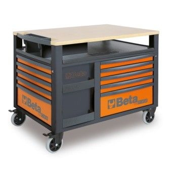 BETA Trolley SuperTankcom plano de trabalho em madeira e10gavetas