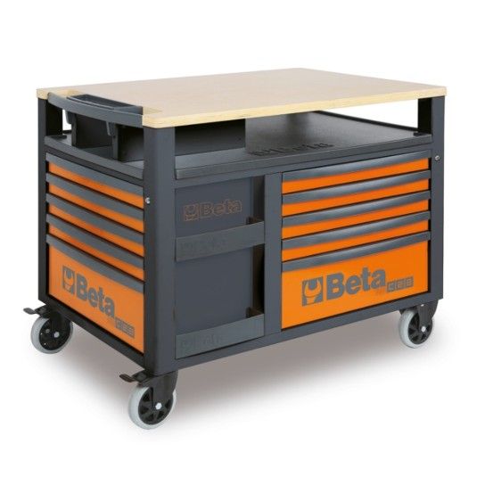 BETA Trolley SuperTankcom plano de trabalho em madeira e10gavetas