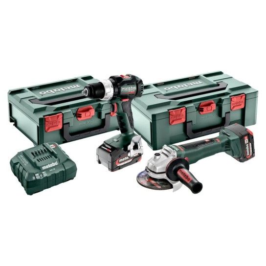 METABO Combo Set BS 18 LT BL + WB 18 LTX BL 125 Conjunto de ferramentas sem fio