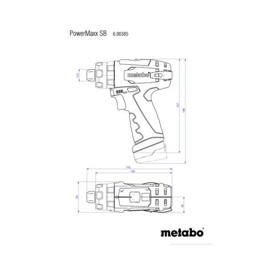 METABO PowerMaxx BS Basic Berbequim-aparafusadora sem fio METABO PowerMaxx BS Basic Berbequim-aparafusadora sem fio
