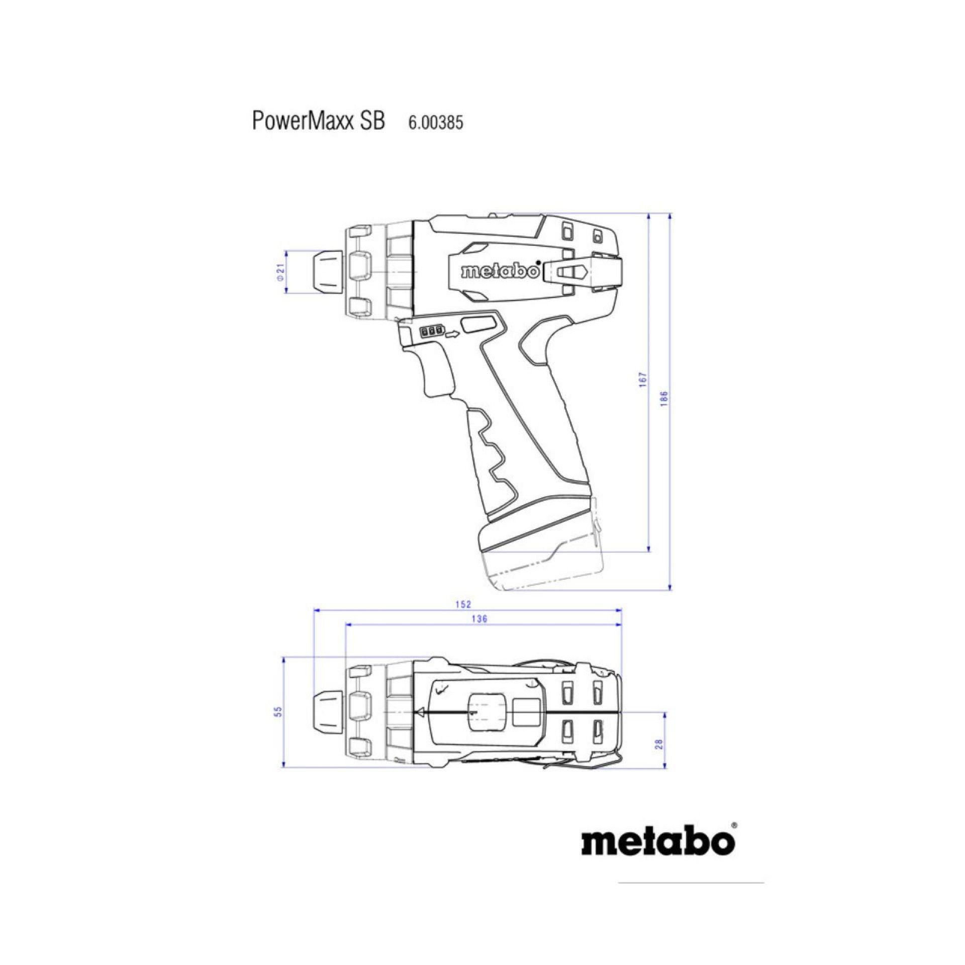 METABO PowerMaxx BS Basic Berbequim-aparafusadora sem fio METABO PowerMaxx BS Basic Berbequim-aparafusadora sem fio
