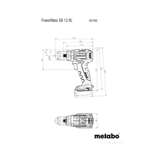 METABO PowerMaxx SB 12 BL Berbequim-aparafusadora de percussão sem fio METABO PowerMaxx SB 12 BL Berbequim-aparafusadora de percussão sem fio
