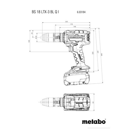 METABO BS 18 LTX 3 BL Q I Berb./Aparaf.C/Acumulador METABO BS 18 LTX 3 BL Q I Berb./Aparaf.C/Acumulador
