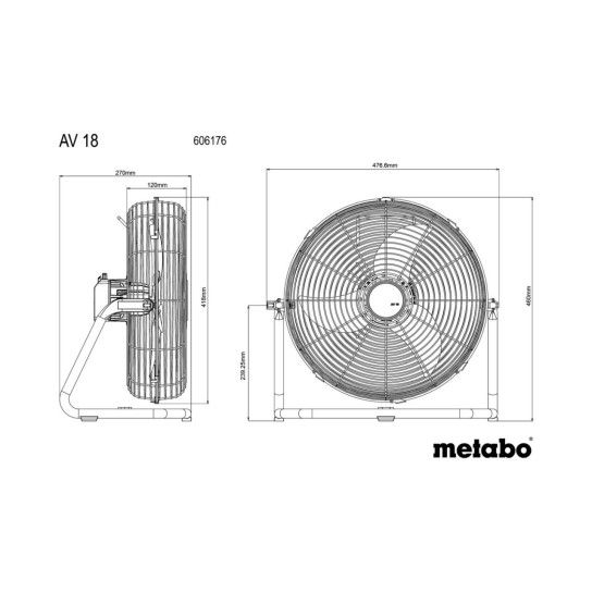 METABO AV 18 Ventilador sem fio METABO AV 18 Ventilador sem fio
