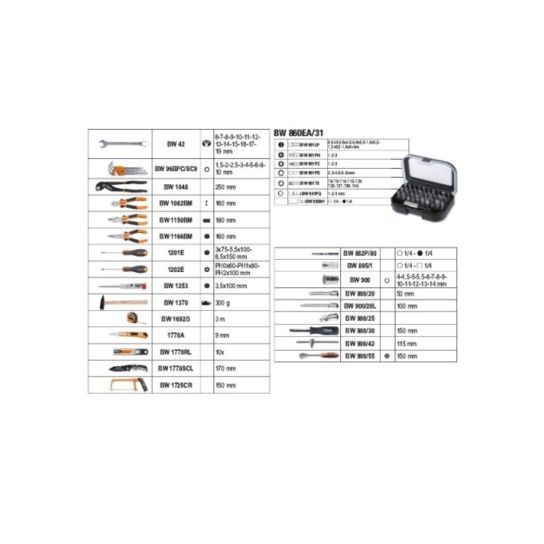 BETA 20546001 BW 2054E-100 - MALA COM 100 FERRAMENTAS BETA 20546001 BW 2054E-100 - MALA COM 100 FERRAMENTAS