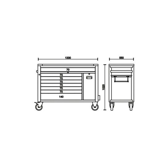 BETA 24004781 RSC24AXXL-O - Carro Com 8 Gavetas, Longo BETA 24004781 RSC24AXXL-O - Carro Com 8 Gavetas, Longo